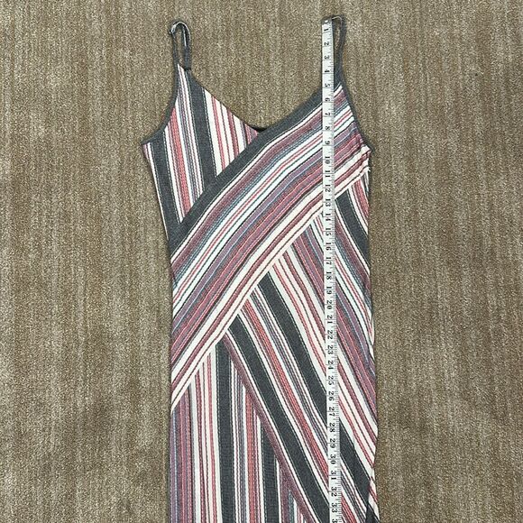 BCBGmaxazria Spaghetti Strap Dayln Stripe Jacquard Maxi Slit Dress Women Medium - Picture 6 of 10